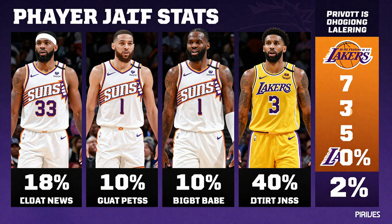 phoenix suns vs lakers match player stats